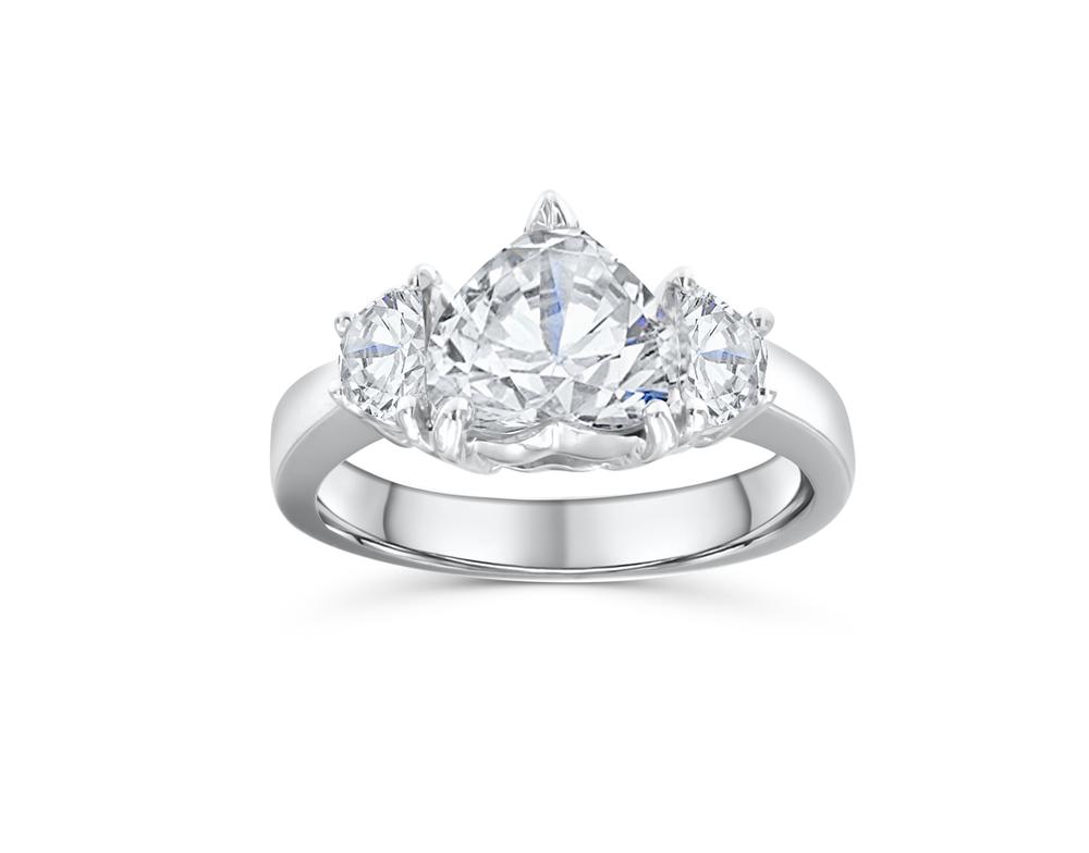 Two Tones Heart Shape EVN Stone Engagement Ring from Black Diamonds New York